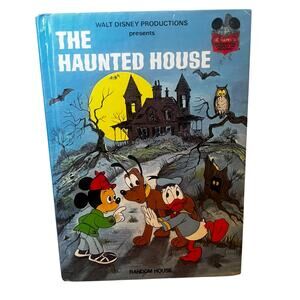 Vintage 1975 The Haunted House Book Walt Disney Wonderful HC Halloween Mickey